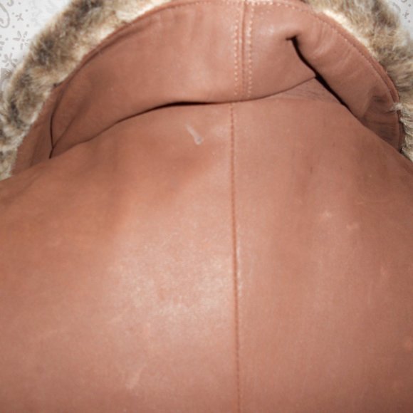 Lone Pine S Brown Leather Belted Bomber Jacket - Picture 5 of 14